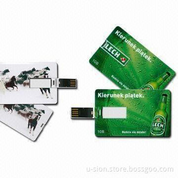Credit Card-shaped USB Flash Drive, Available in CMYK Printing, Measures 85.3 x 54.2 x 3mm